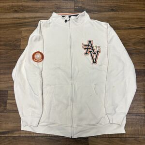 Avirex rack Jacket Mens Size Large Cream and Orange Full Zip Y2K